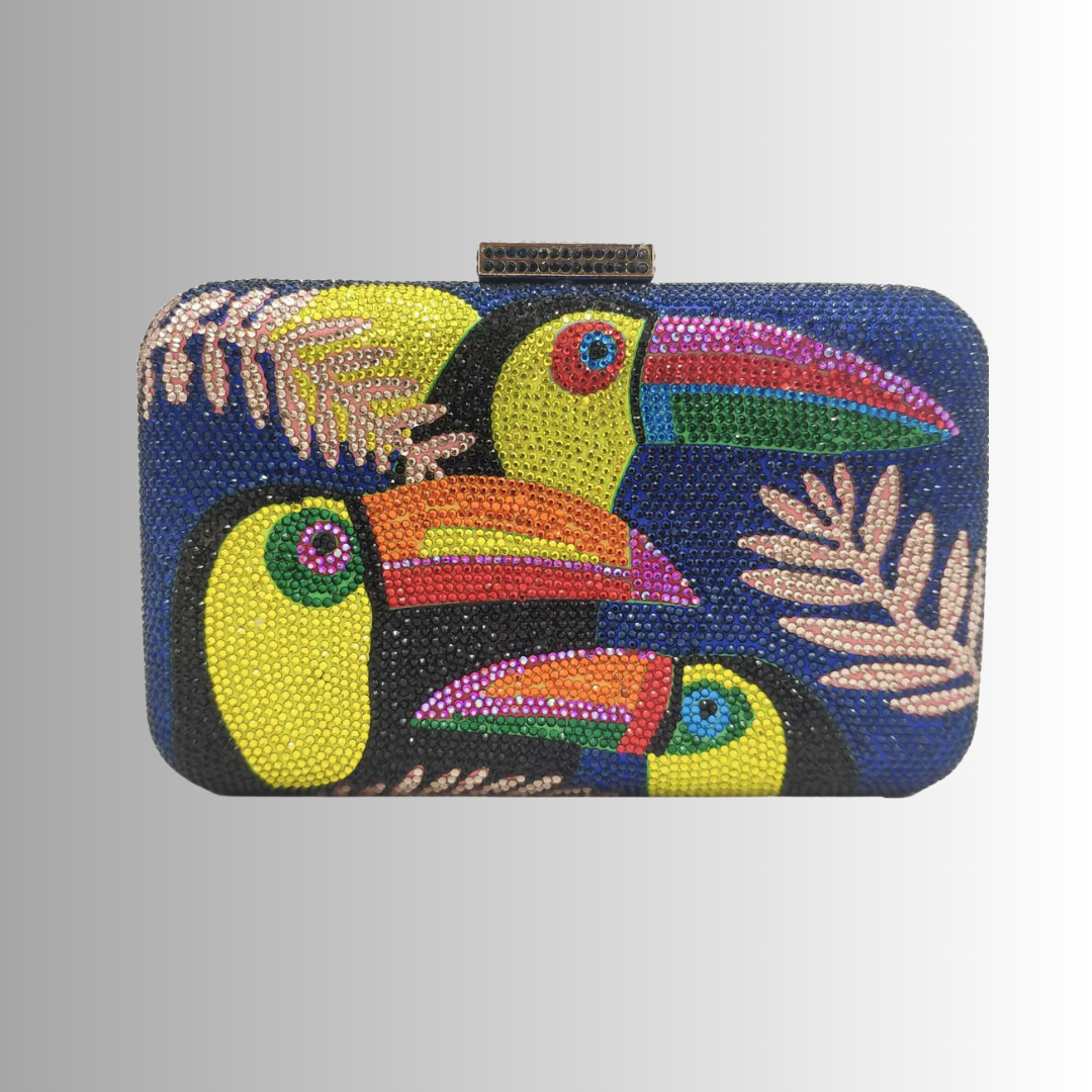 Toucan Crystal Clutch – Rhinestone