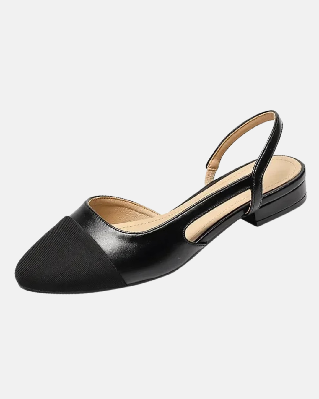 Shana Black Slingback Pointed Low Block Heel Sandals for Women – Chic & Comfortable Evening Shoes