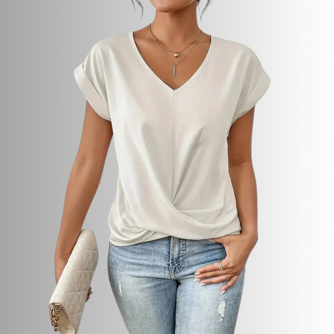 V-Neck Top – Classic White