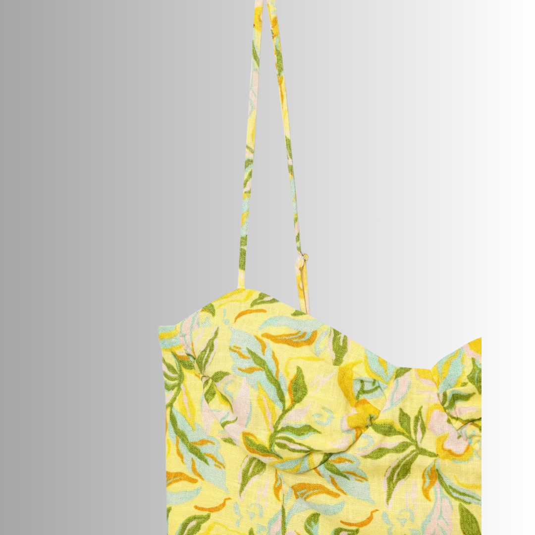 Ensemble deux pièces Rosa – Motif floral jaune