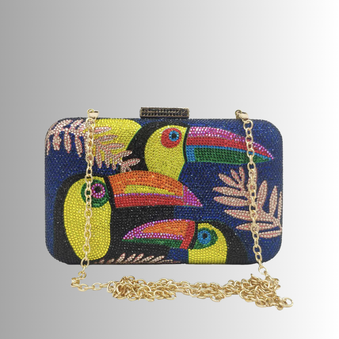Toucan Crystal Clutch – Rhinestone