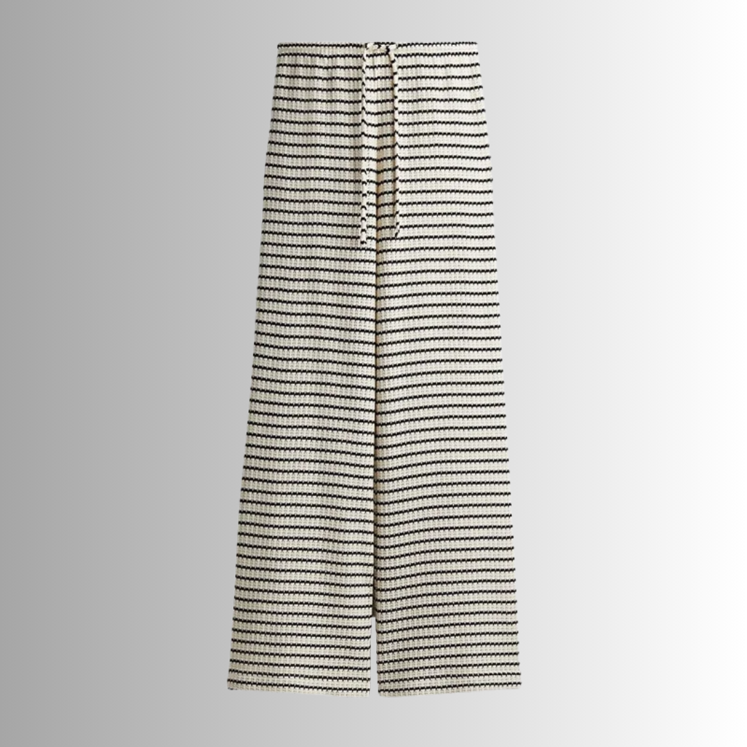 Conjunto de punto Dany: top y pantalón a rayas