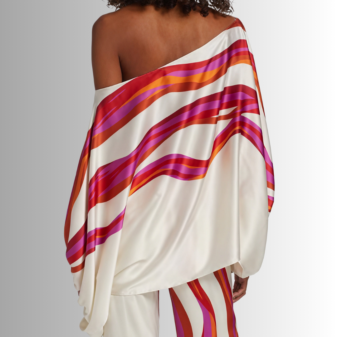 Serena Waves Set – One-Shoulder Top & Flowy Pants