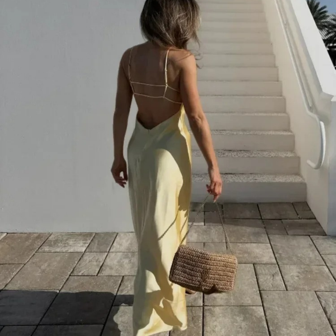 Backless satin slip dress for women – elegant and sexy