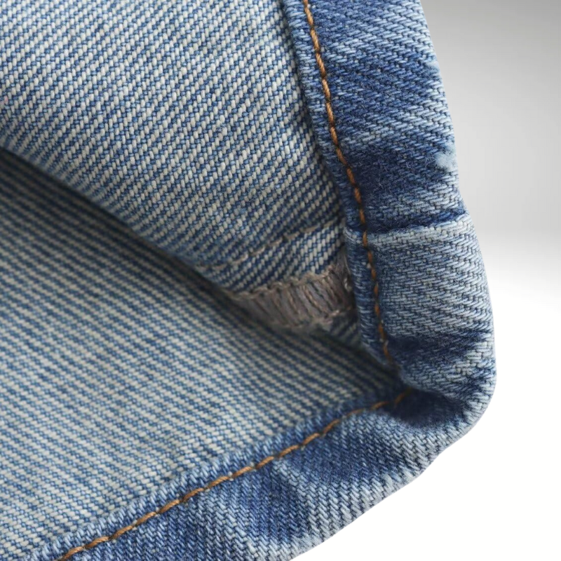 Rachel – Jean asymétrique taille haute bleu