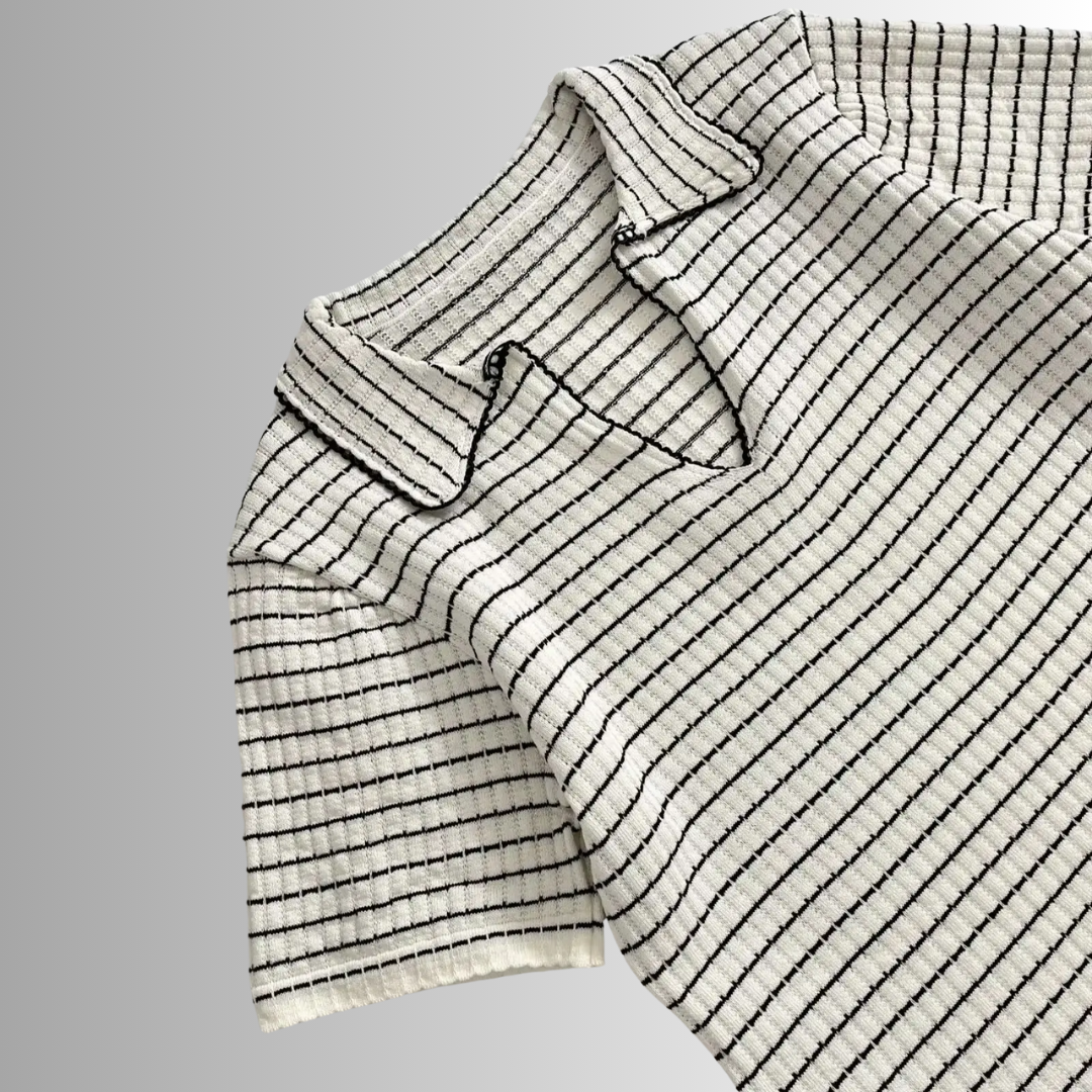 Conjunto de punto Dany: top y pantalón a rayas