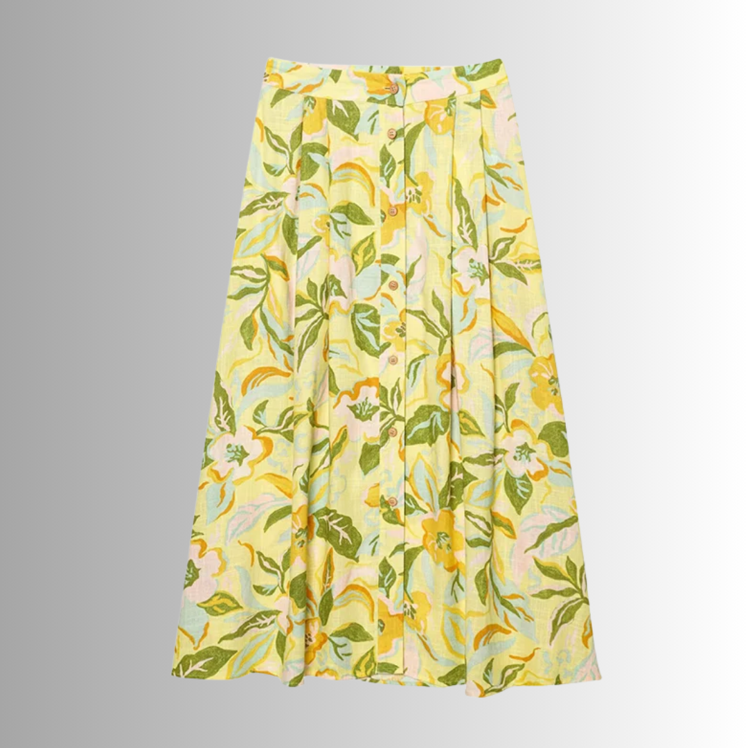 Ensemble deux pièces Rosa – Motif floral jaune