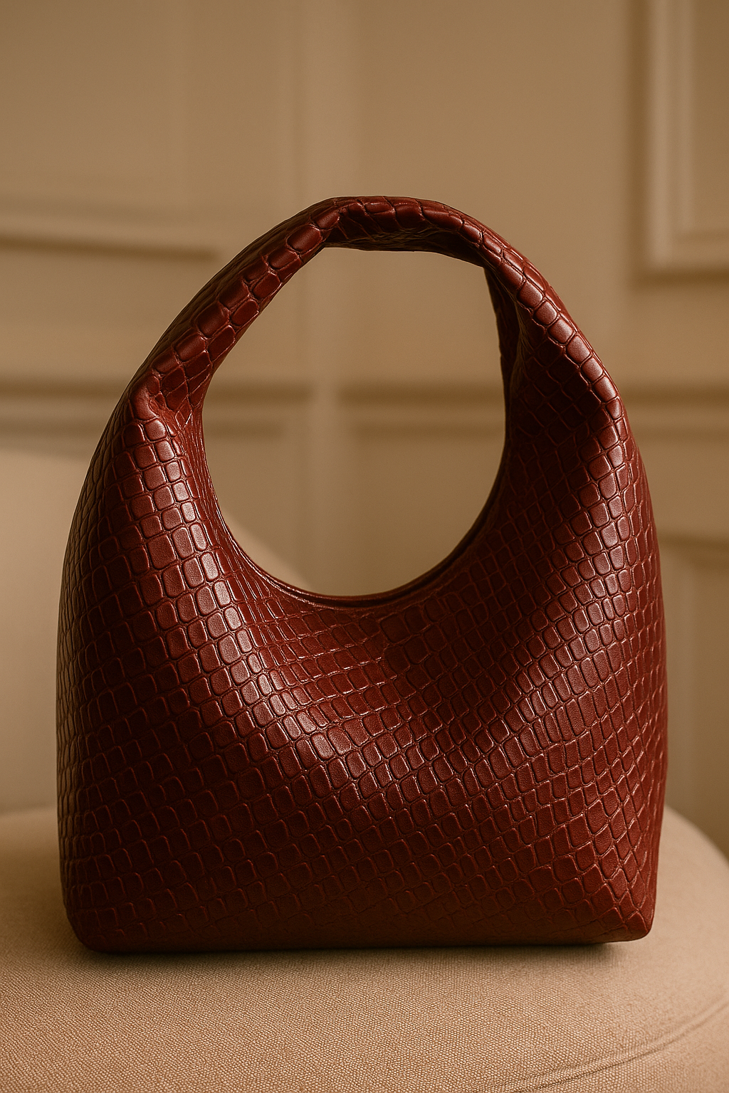 Luna Woven Bag – Burgundy