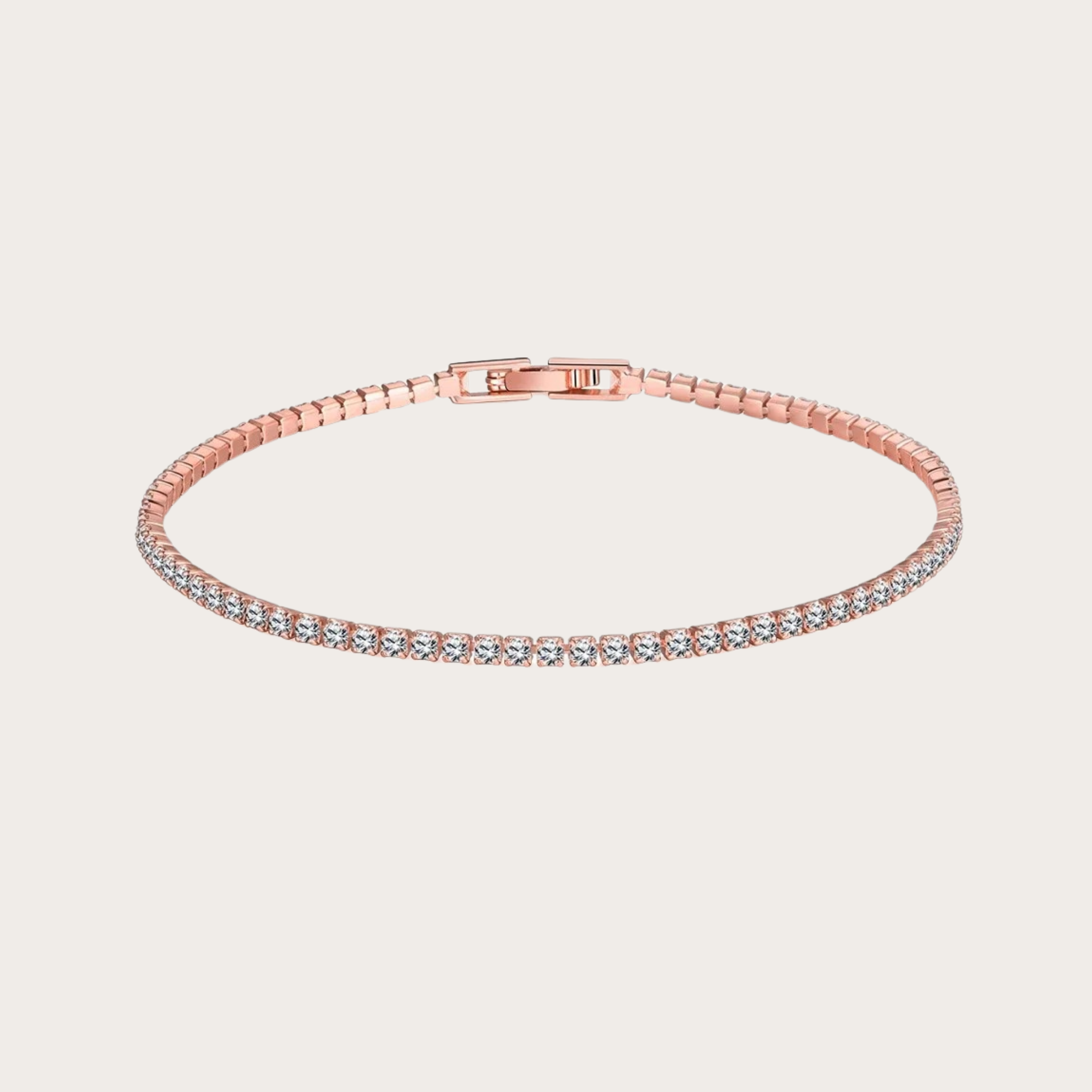 Blush pink tennis bracelet for women with sparkling cubic zirconia, elegant and feminine design