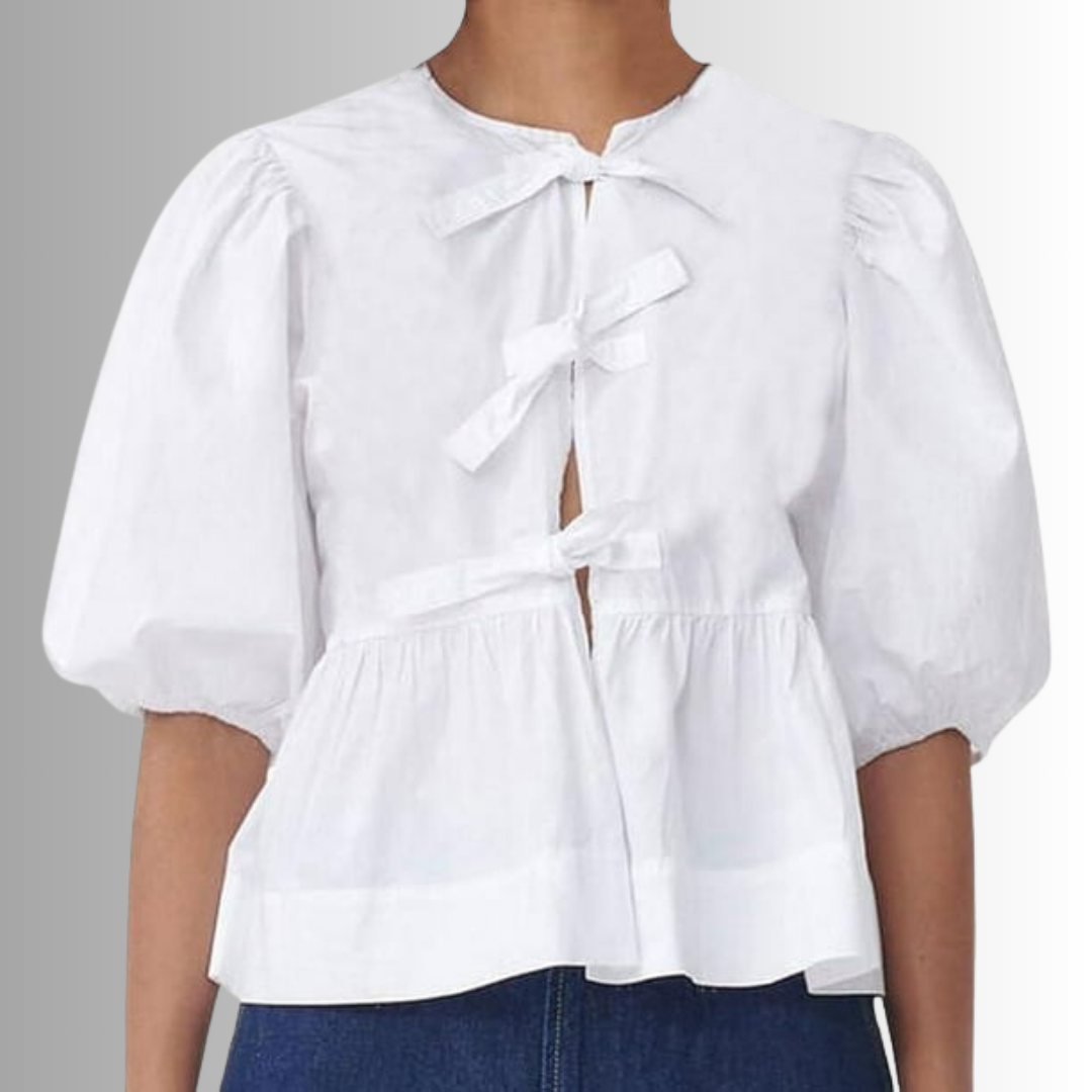 Noeva Tie Blouse – Leopard Print