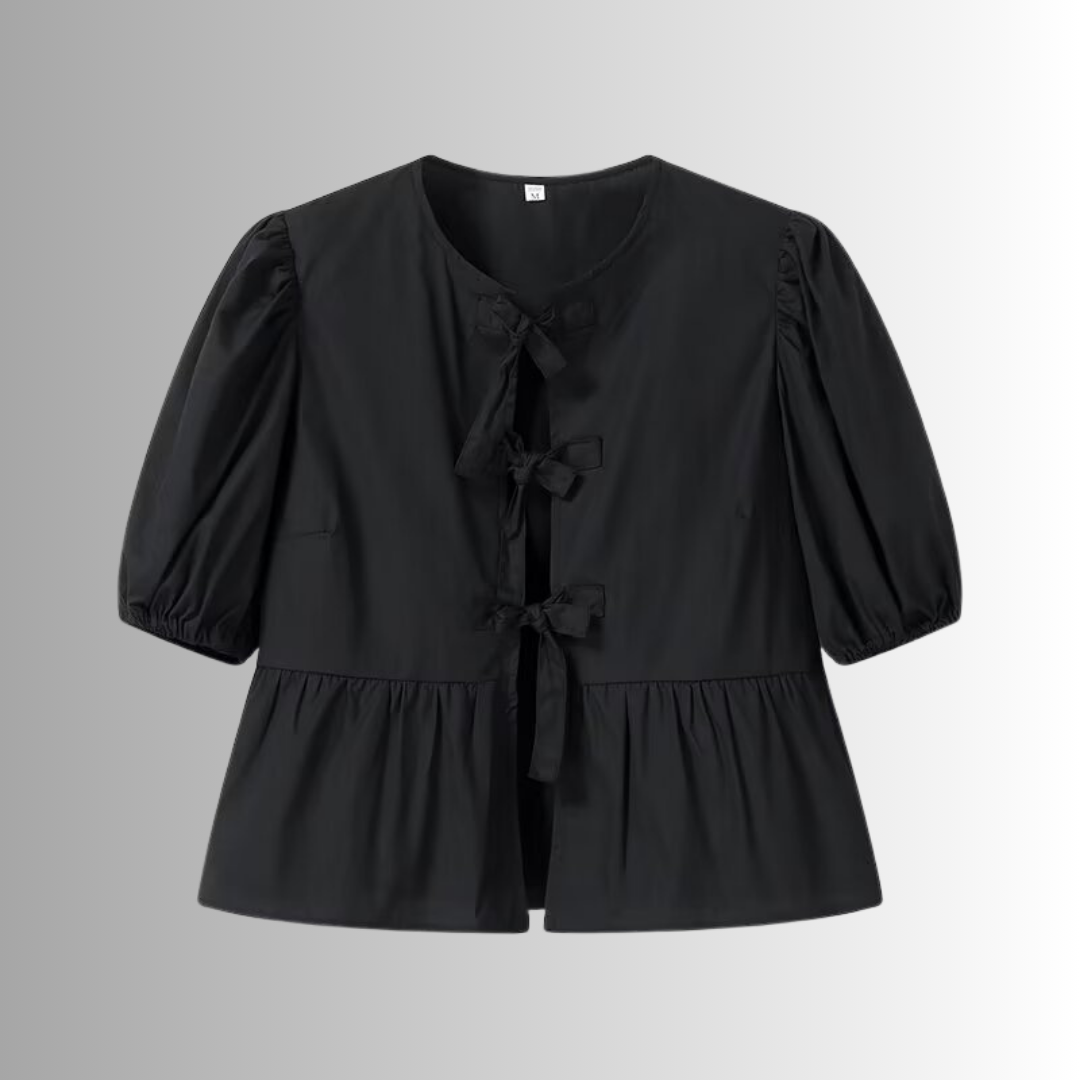 Noeva Tie Blouse – Leopard Print