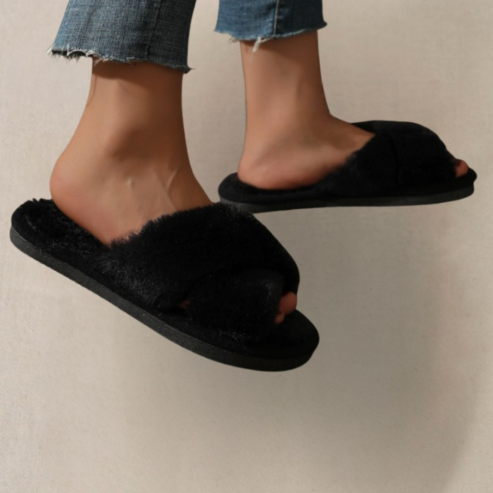 Collection of women’s leopard print fluffy slippers