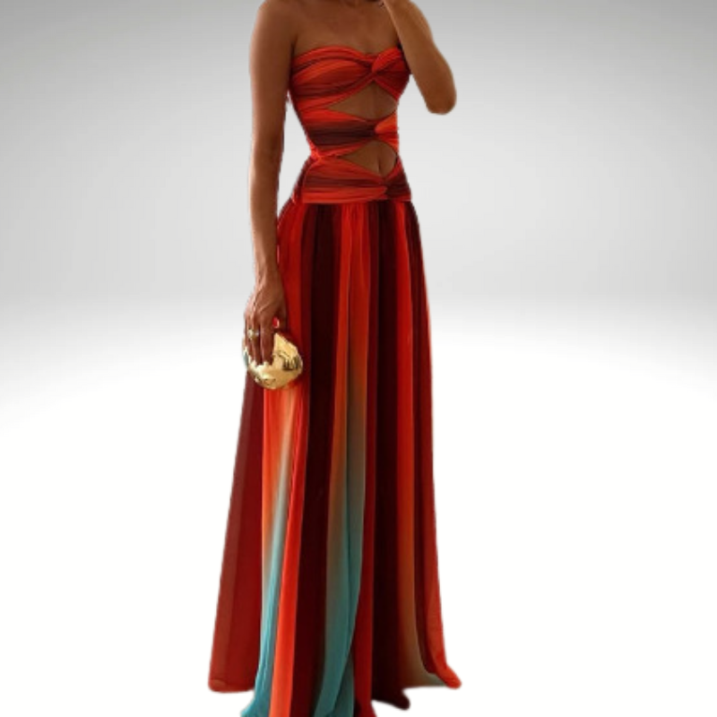 Gradient maxi dress with cut-outs – perfect wedding guest outfit