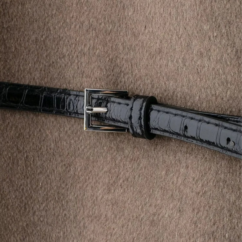 Versatile casual and chic outfit with belted jacket