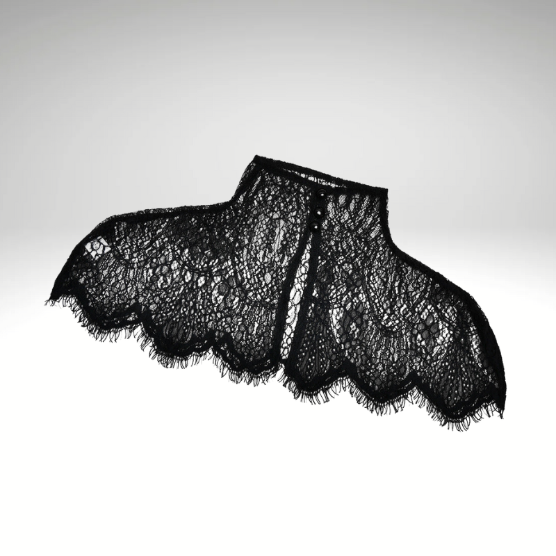 lace detail black evening dress