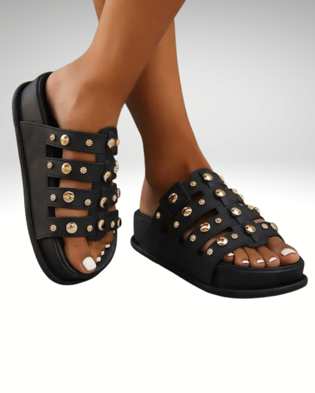 studded detail leather women’s summer sandals