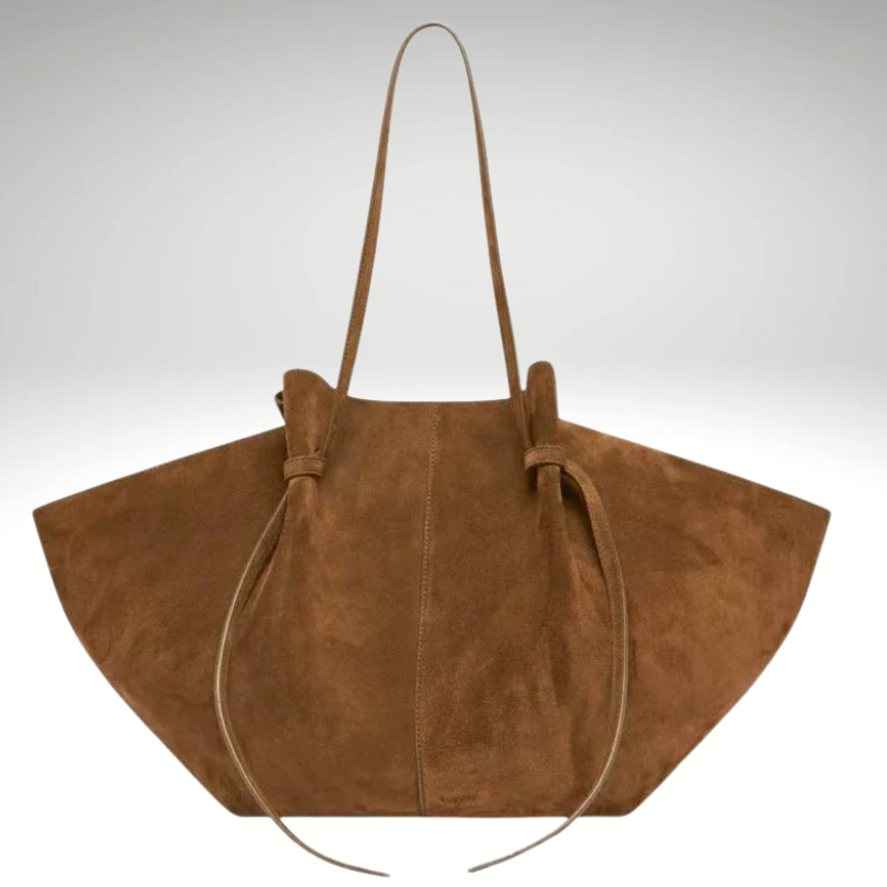 Camel large capacity faux suede tote bag for women