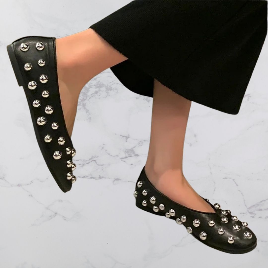 Comfortable studded flat shoes for women