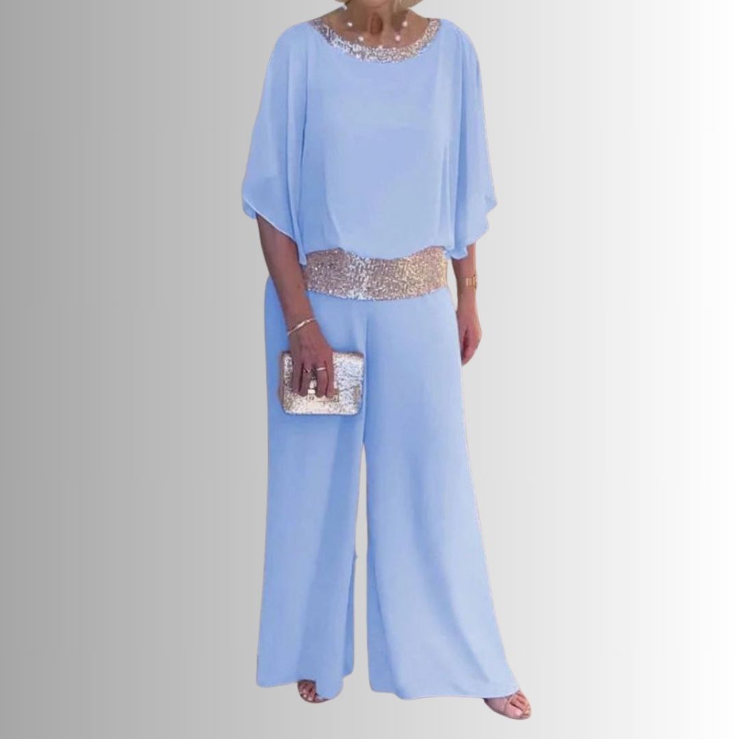 Elegant sky blue women’s outfit for ceremony
