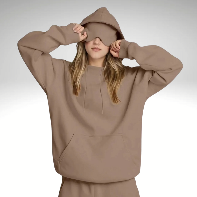 Comfortable and warm brown women's hoodie for winter
