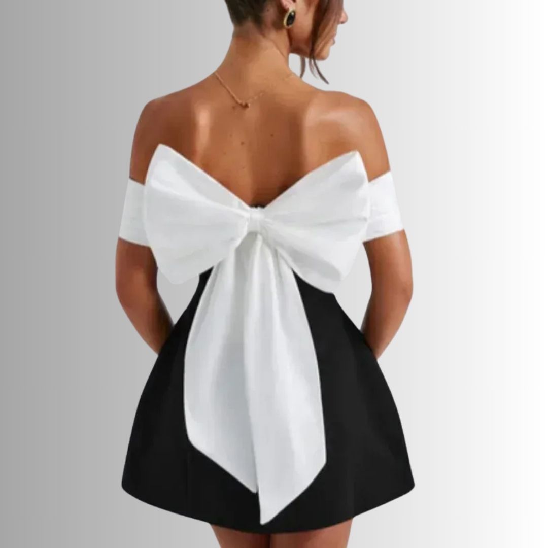 Short structured evening dress back view