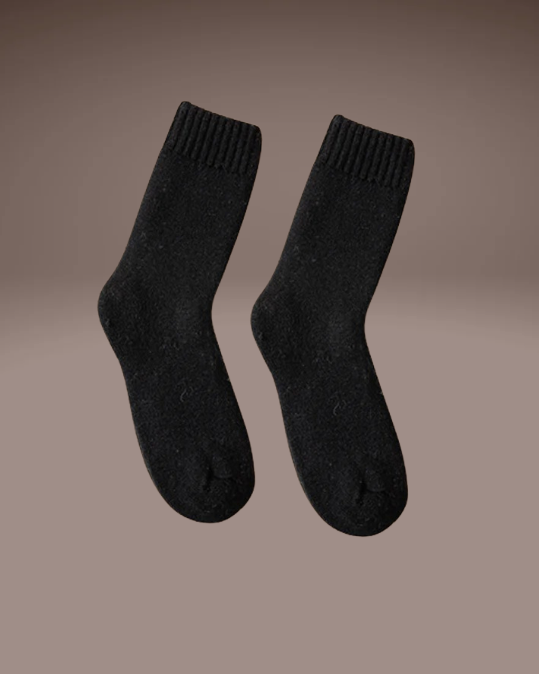 Black merino wool blend winter socks – warm and breathable design