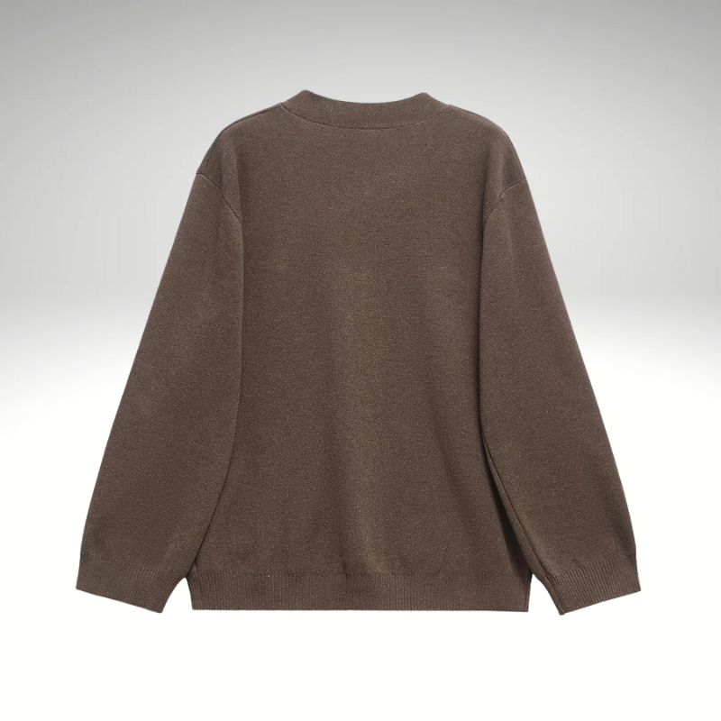 Oversized cardigan with V-neck and long sleeves view back