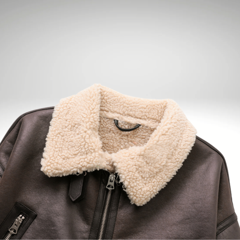 Oversized shearling jacket women chic