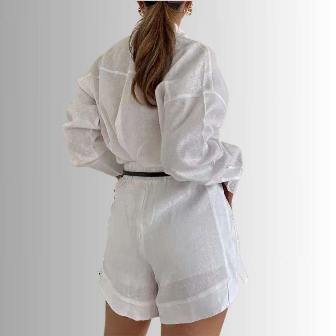 womens-linen-shirt-shorts-set-white