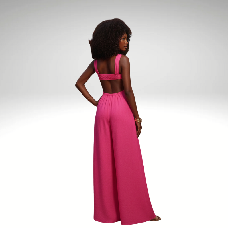 pink Fluid women’s pants jumpsuit, back view