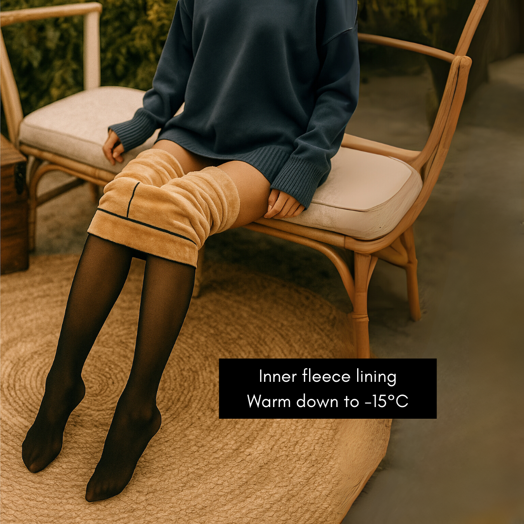 Slimming fleece-lined pantyhose for cold weather