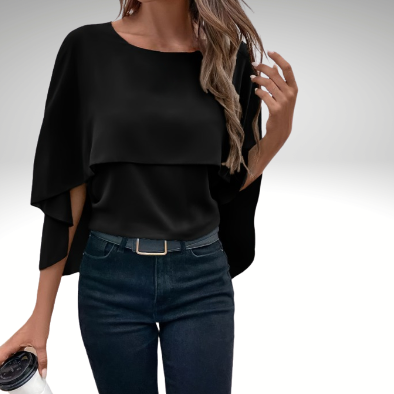Women’s silk chiffon blouse styled for a chic office look