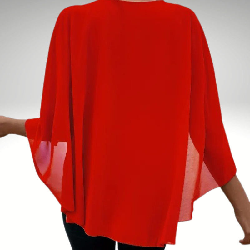 Women’s silk chiffon blouse styled for a chic office look