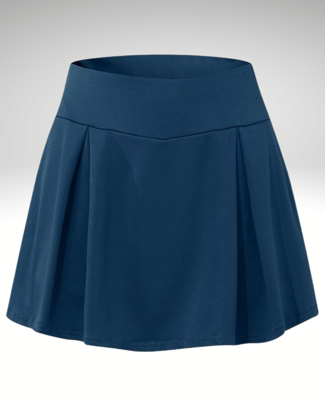SleekFit blue skort with built-in shorts and high-waist fit for women