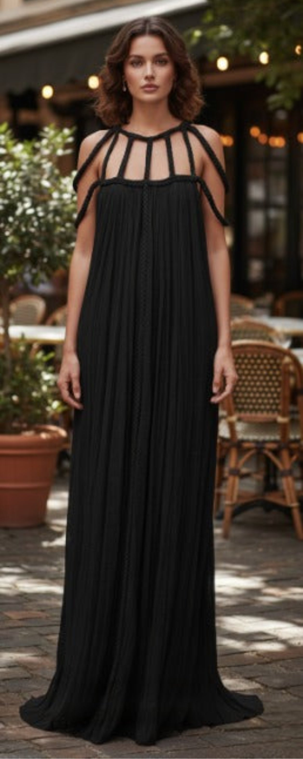 Stylish sleeveless black dress for summer, versatile chic women’s outfit