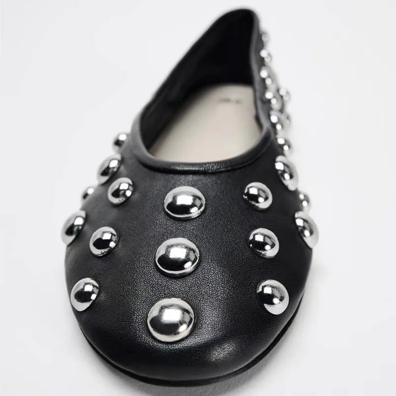 Stylish studded ballet flats