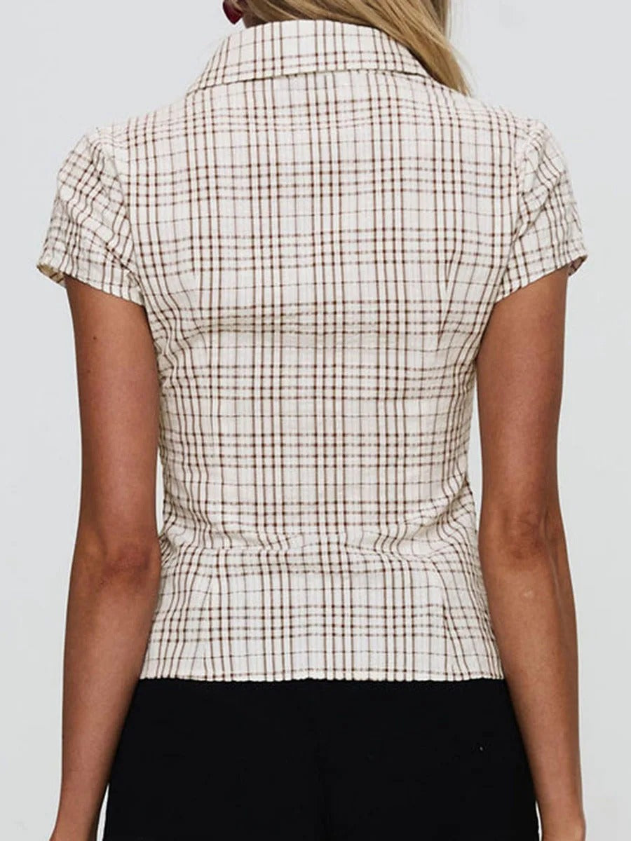 Camille Shirt chemise cintrée femme à carreaux vue de dos