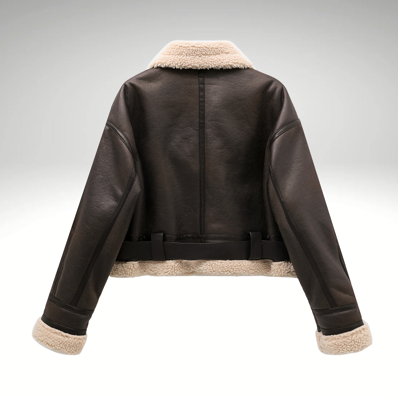 Vintage shearling jacket women trendy