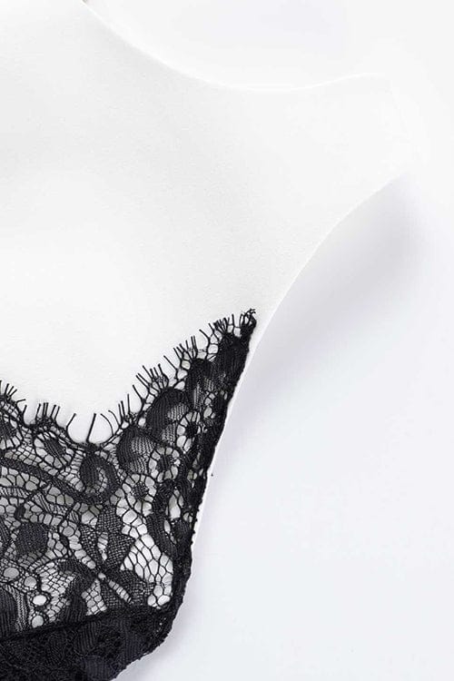 patchwork lace detail on white maxi dress for women