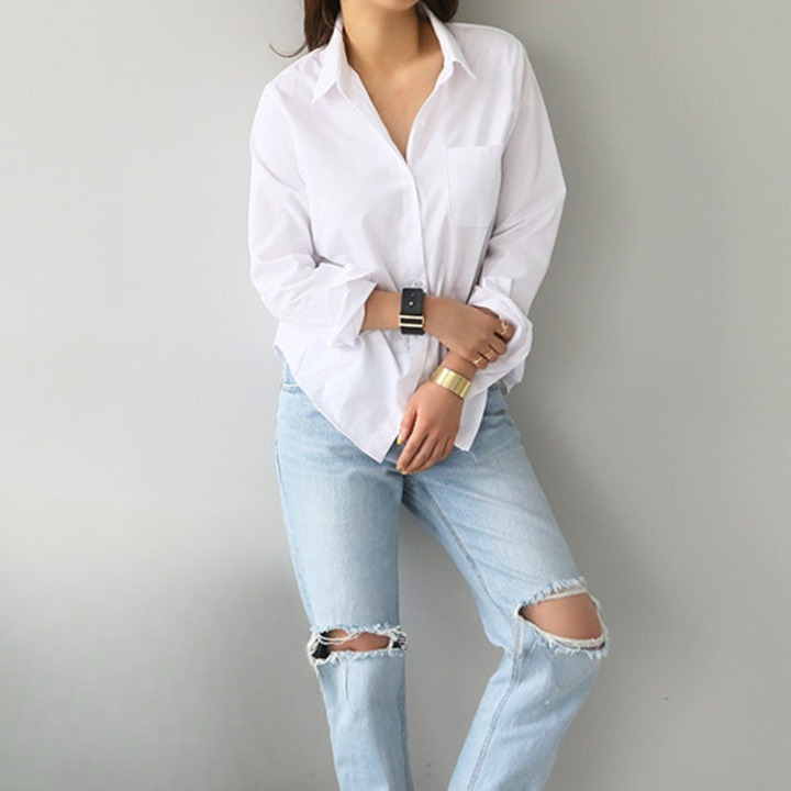 Sama White Cotton Shirt | Elegant & Timeless