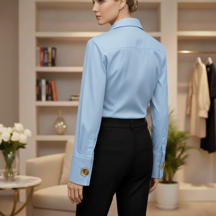 women-blue-shirt-gold-buttons-office__view_side