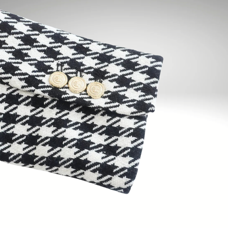 Women’s double-breasted houndstooth blazer zoom