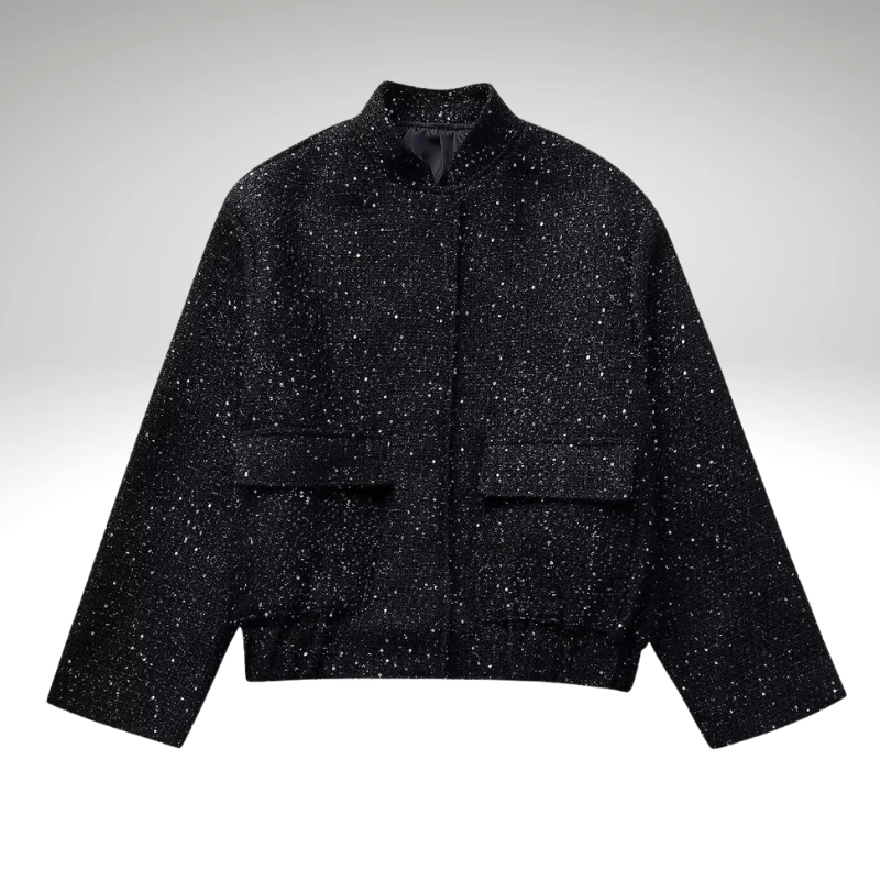 Elegant women’s black sequin jacket