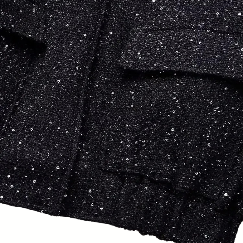 pocket detail women’s sequin jacket