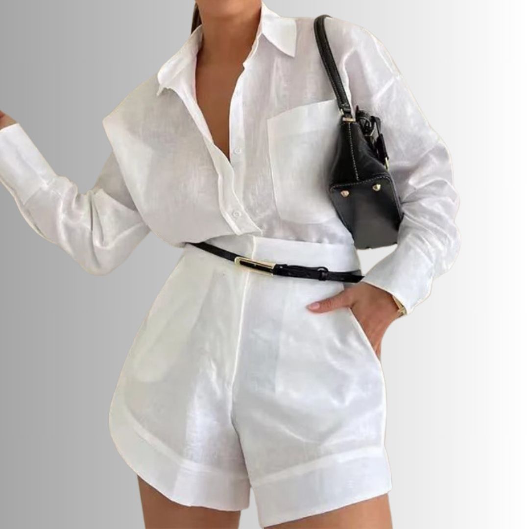 womens-linen-shirt-shorts-set-white