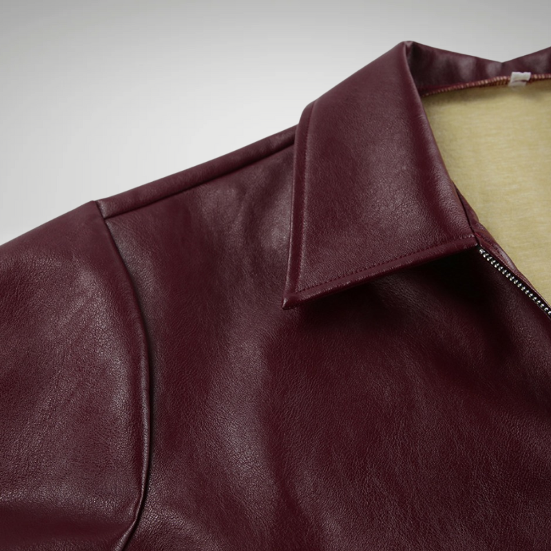 Sturdy collar detail – women’s leather-look bomber jacket