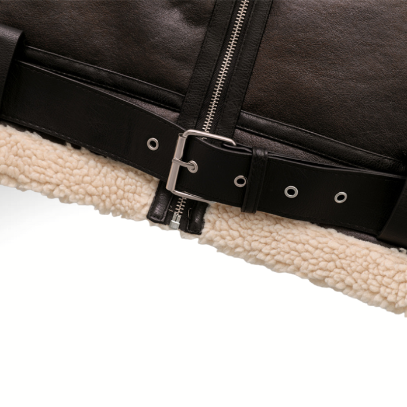 Women's faux fur coat with belt