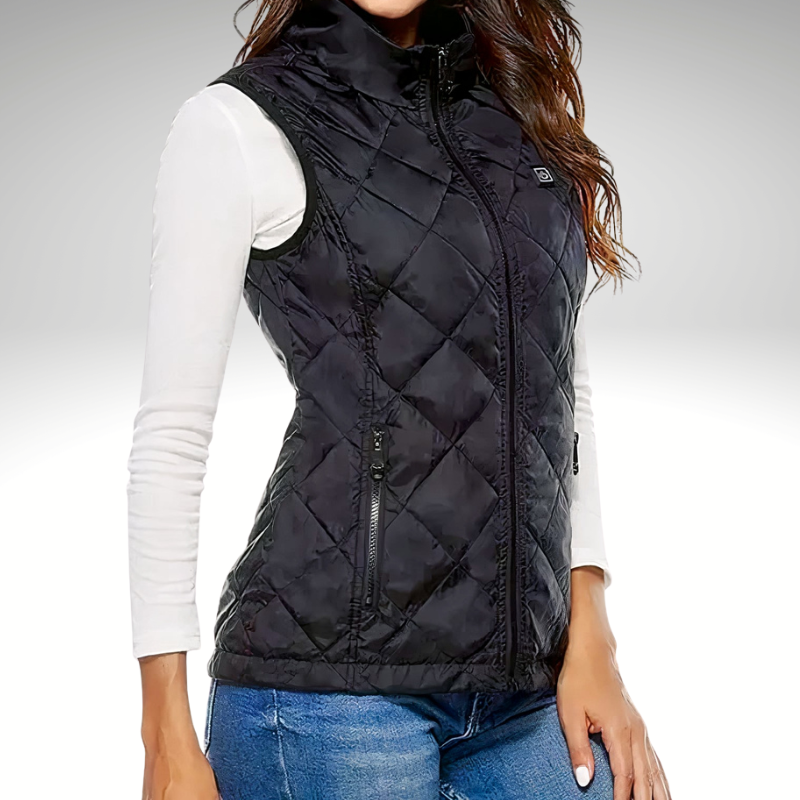 Women’s black USB heated vest – 9-zone infrared electric winter vest