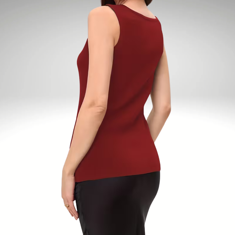 elegant women’s knit tank top back view