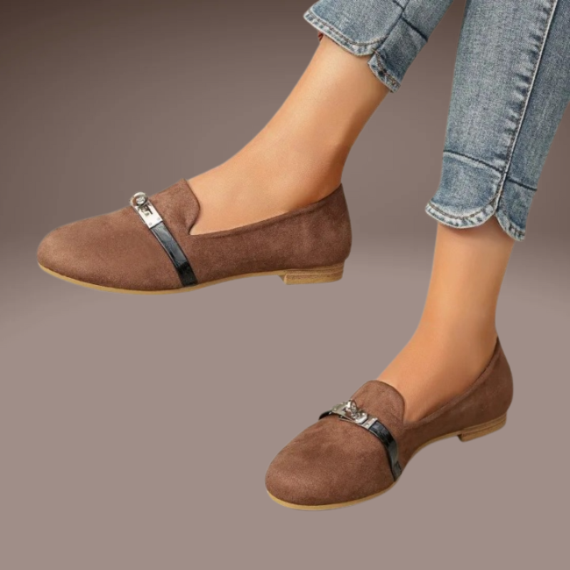 Brown women’s loafers autumn winter comfort